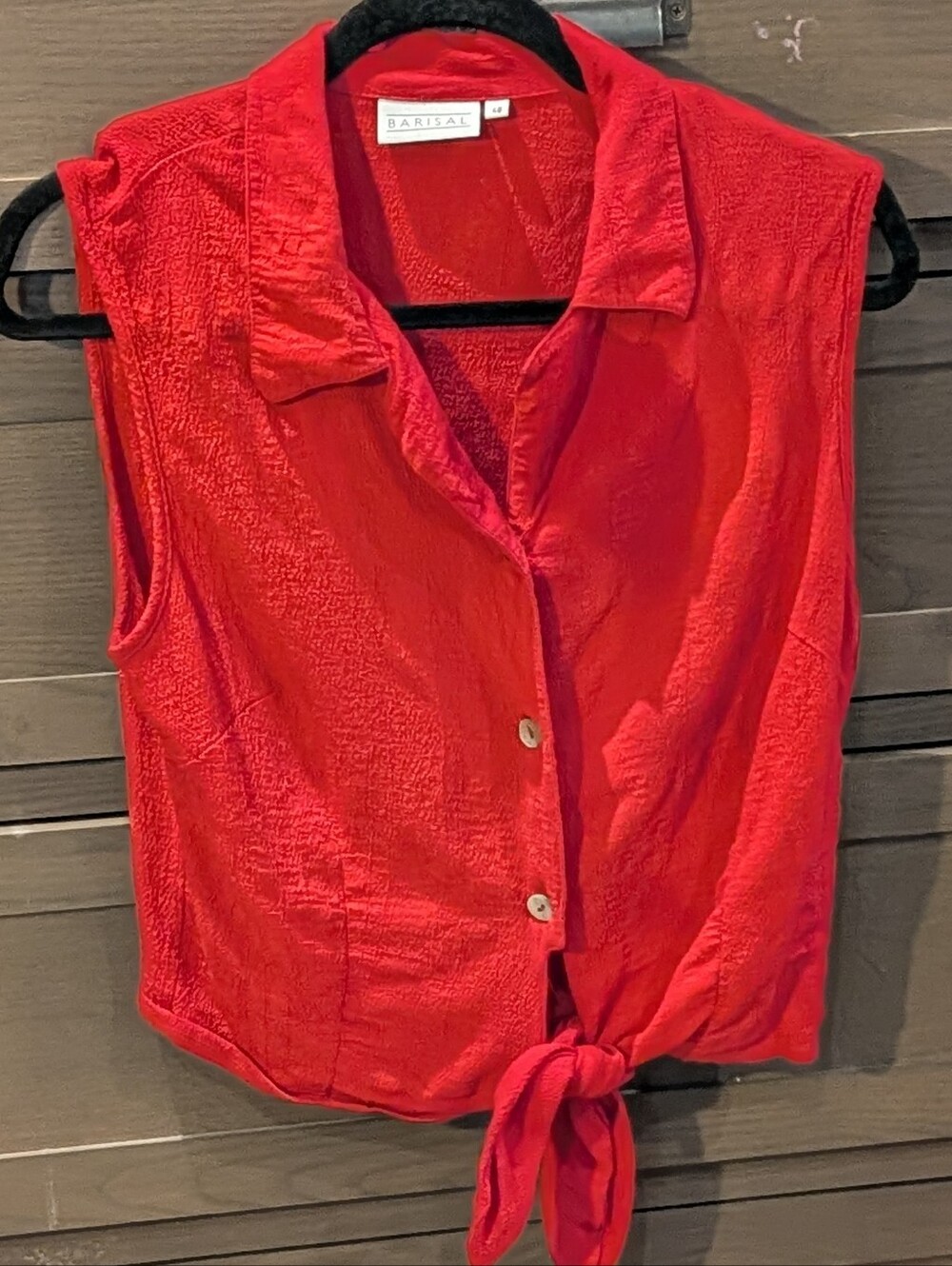 Vintage 90's Red Sleeveless Tie-Front Crop Top